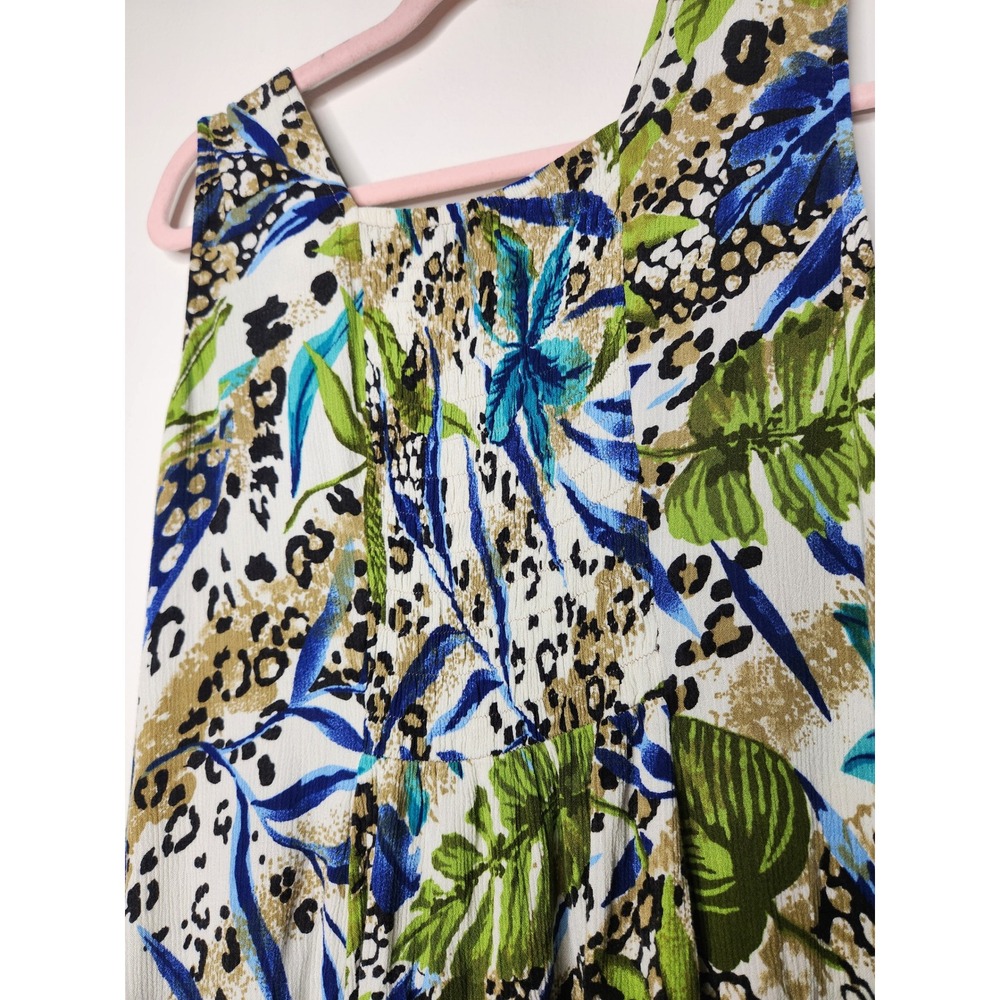 Dressbarn Womens Size 12 Tropical Leopard Print Maxi Dress Sleeveless - Picture 7 of 8
